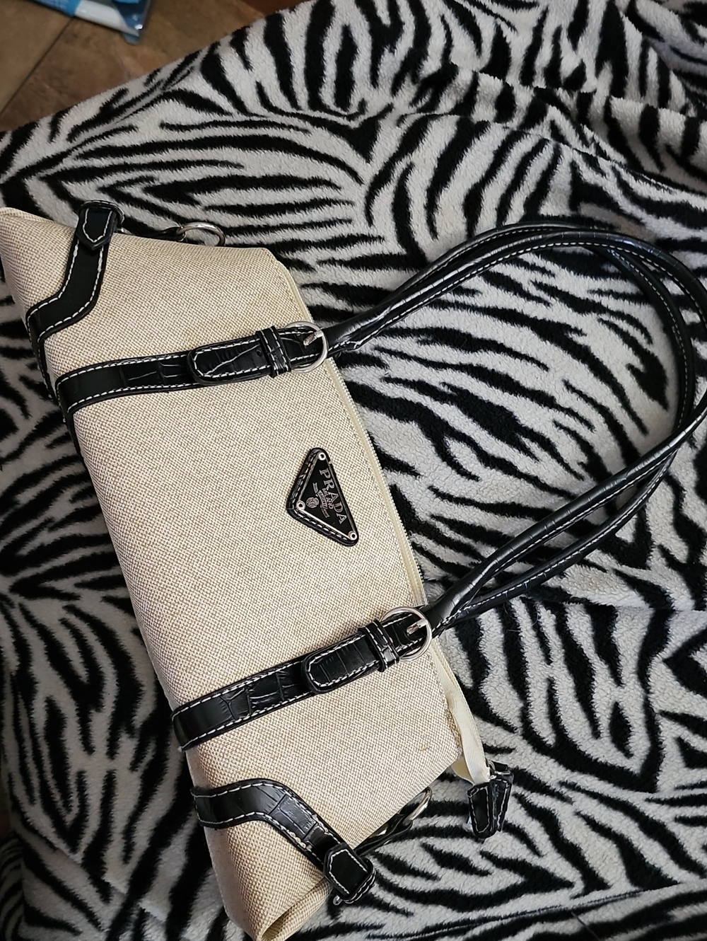 Prada Linen East West Bag